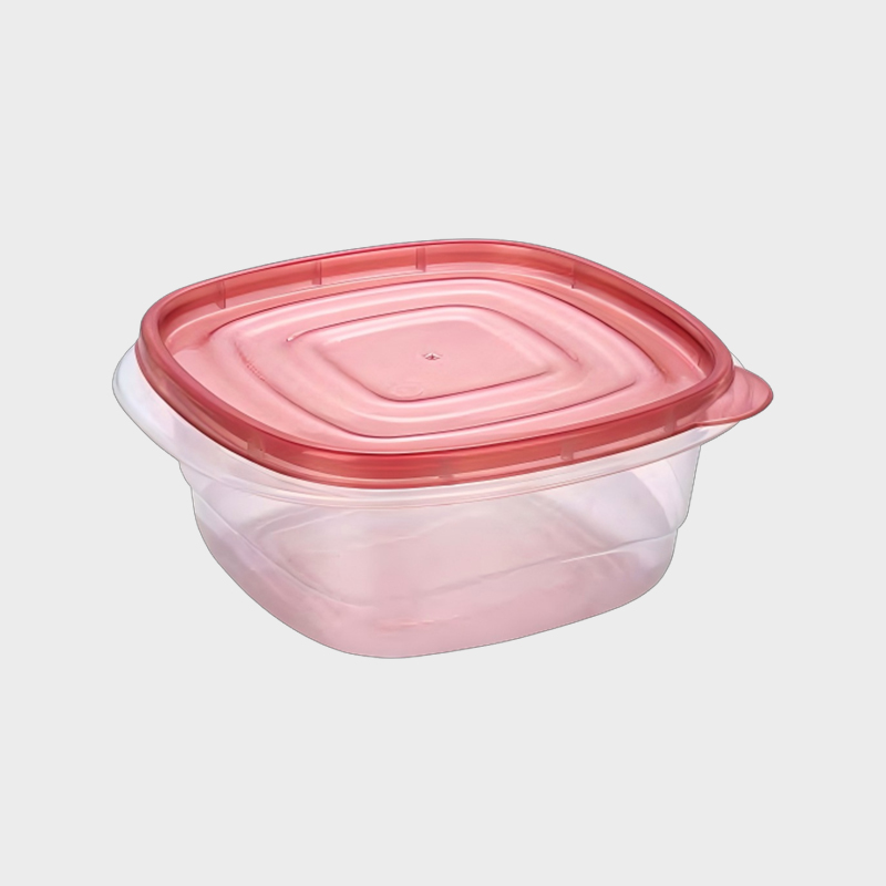 PFB010 1000ml Kare PP Gıda ve Tarımsal Saklama Kabı Kırmızı Kapaklı Set