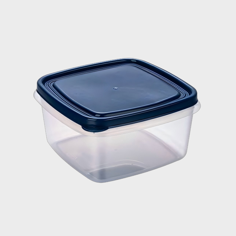 PFB022 1250ml Eşkenar Kare PP Gıda ve Tarımsal Mavi Kapaklı Saklama Kabı