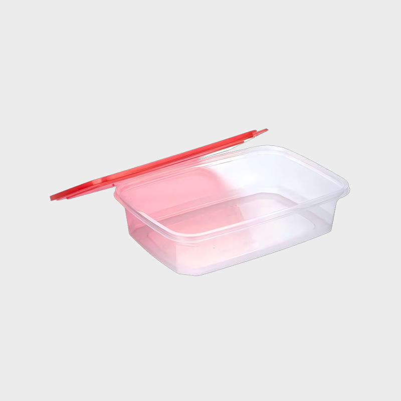 PFB056 3700ml Dikdörtgen PP Gıda ve Tarımsal Saklama Kabı Kırmızı Kapaklı Set